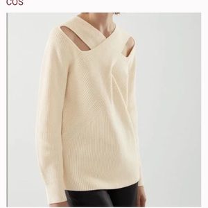 COS cutout cotton cream sweater XS